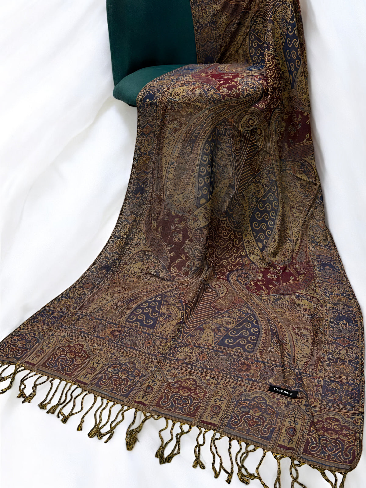 Pista Airforce Blue Persian Paisley Dual-Tone Pashmina Hijab