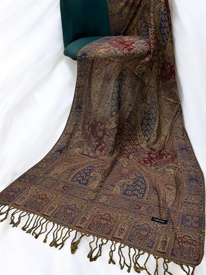 Pista Airforce Blue Persian Paisley Dual-Tone Pashmina Hijab