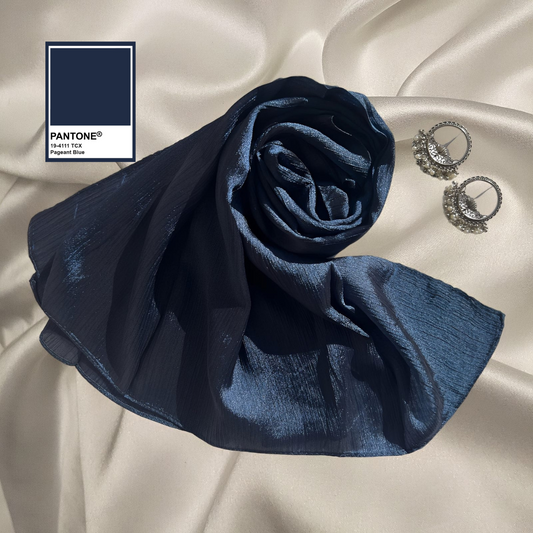 Pageant Blue - Crinkle Silk Hijabs