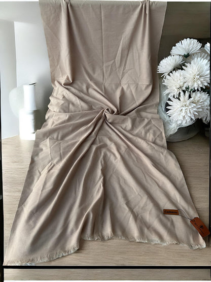 Plain Cashmere Hijab Scarf - Dusky Beige