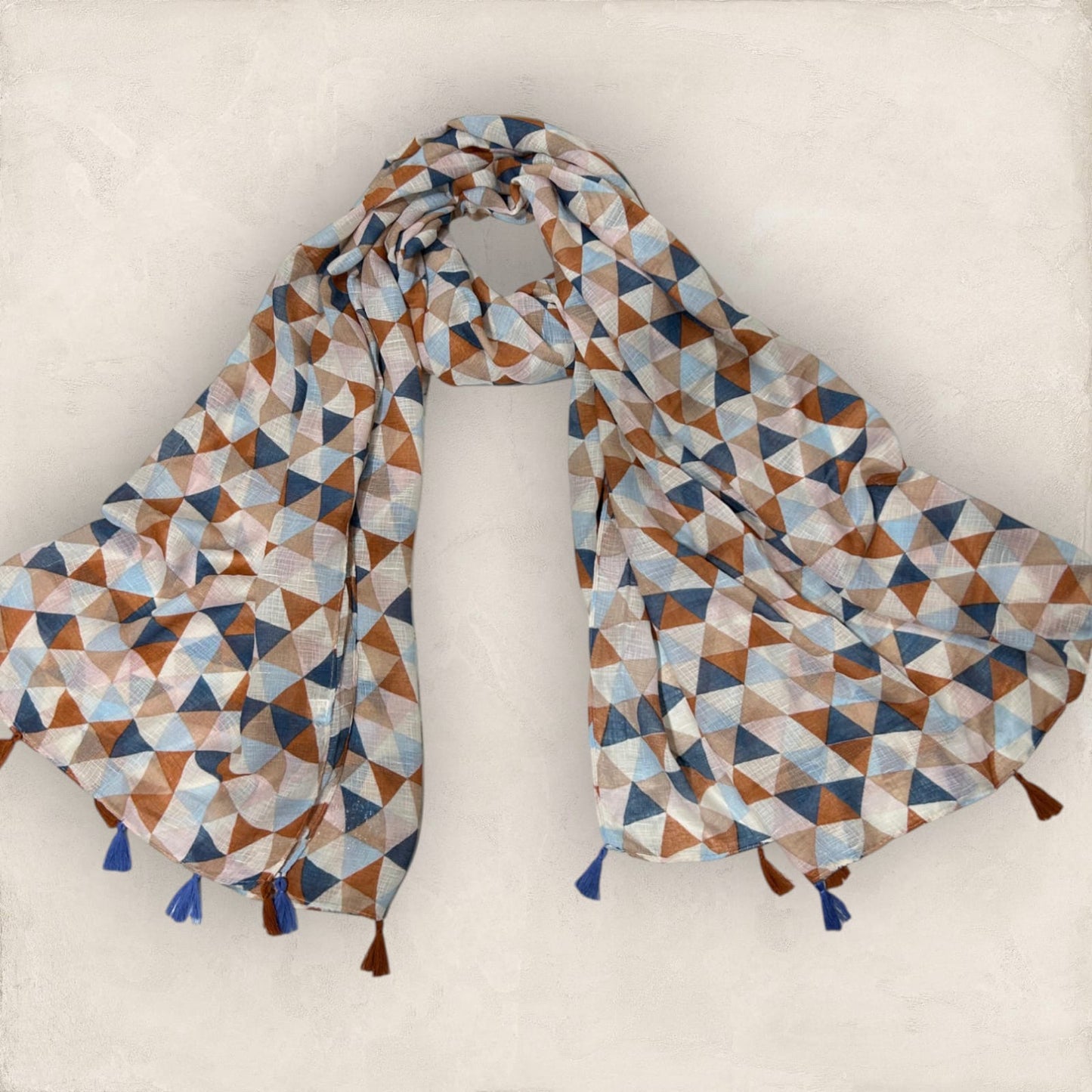 Blue Vanilla Checkered Printed Modal Hijab