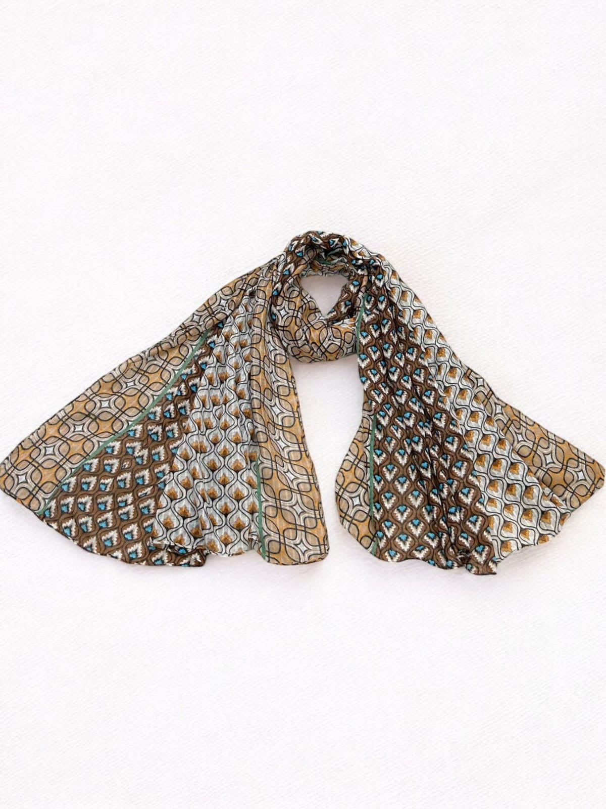 Walnut Brown Flames Printed Modal Hijab