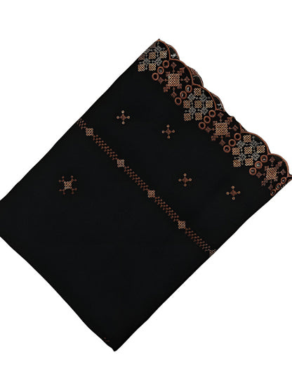 Black Fancy Star Bridal Shaal