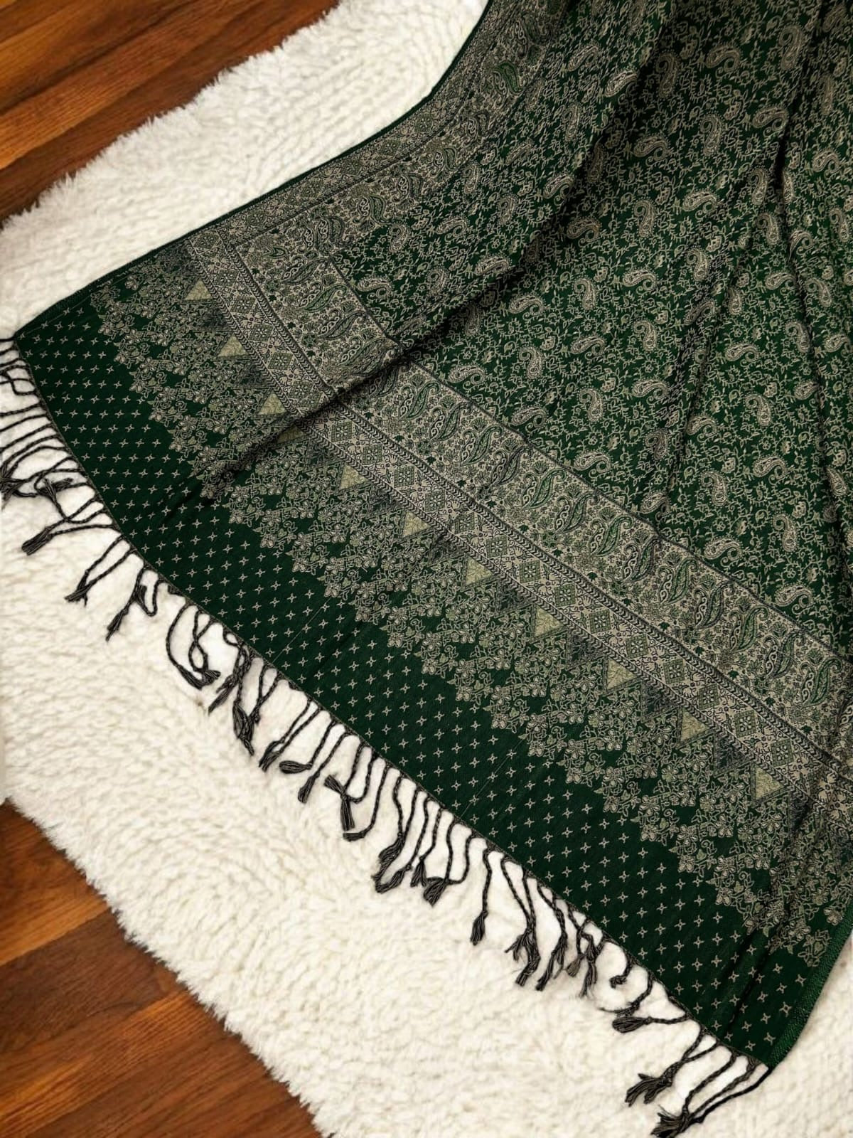 Pashmina Shawl - Dark Green Mint