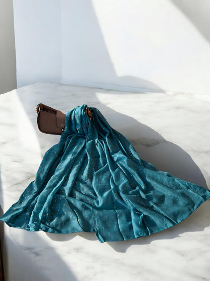 Zinc Blue Rose Sequence Hijab