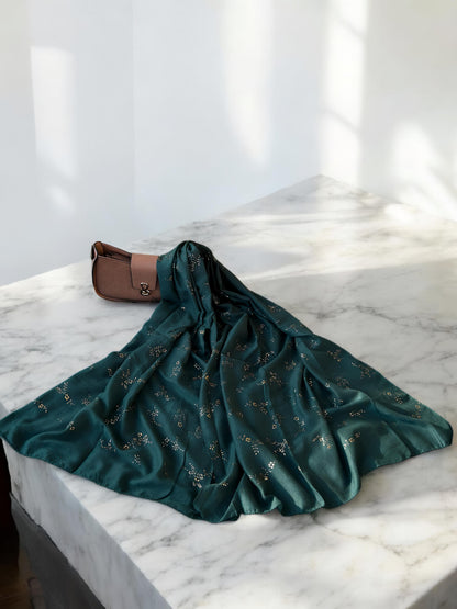 Dark Green Sparkle Sequence Hijab