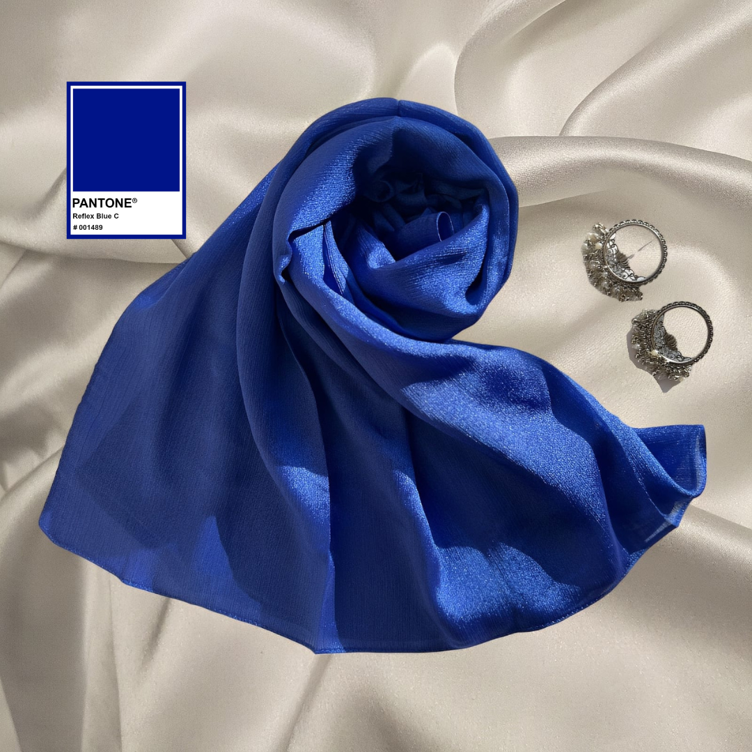 Reflex Blue - Crinkle Silk Hijabs