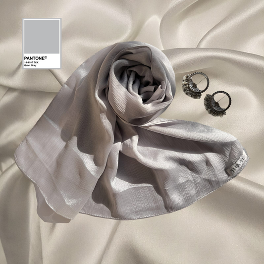 Quiet Gray - Crinkle Silk Hijabs