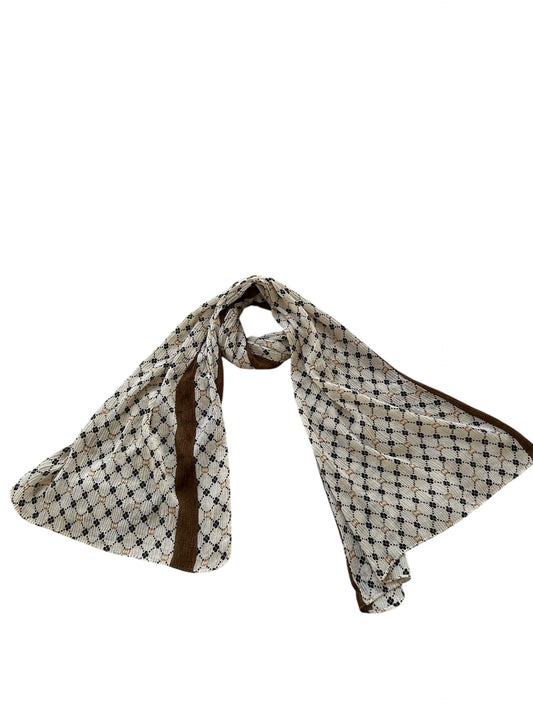 Cloud White Black Van Cleef Printed Pleated Modal Hijab