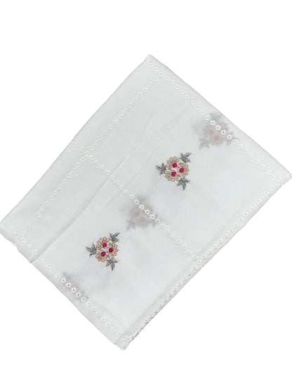 Waxflower Handembroidered Lawn Dupatta