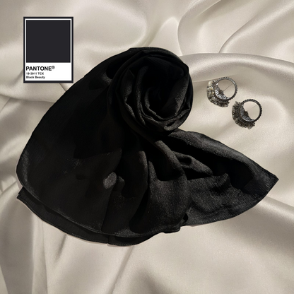 Black Beauty - Crinkle Silk Hijabs