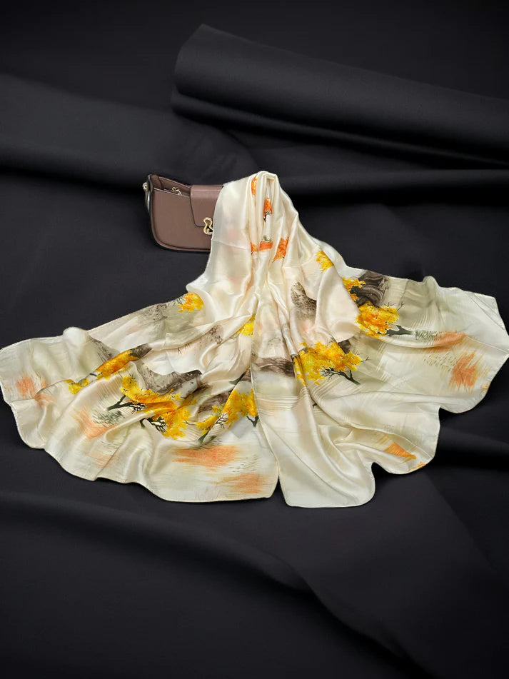Large Satin Silk Scarf