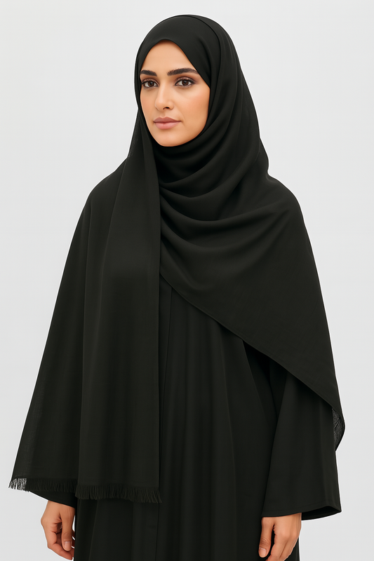 Black - Extra Large Turkish Lawn Hijab