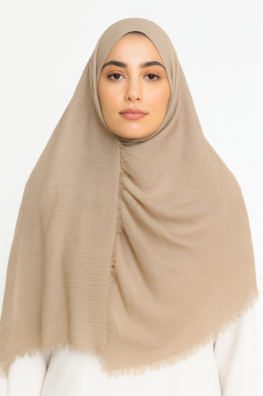 Mocha Brown -  Crimp Lawn Hijab
