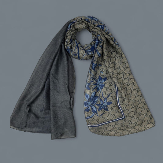 Grey Beige Gucci Printed Lawn Hijab