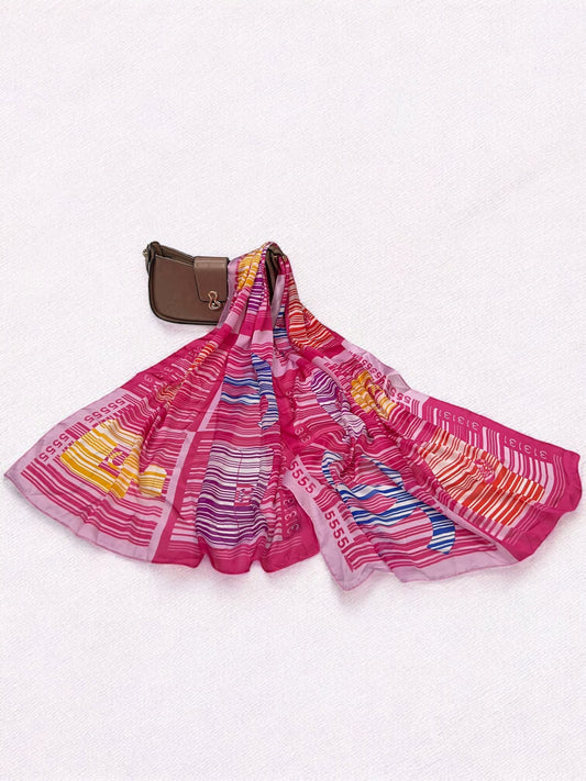 Satin Silk Scarf - Pink Lilac Chanel