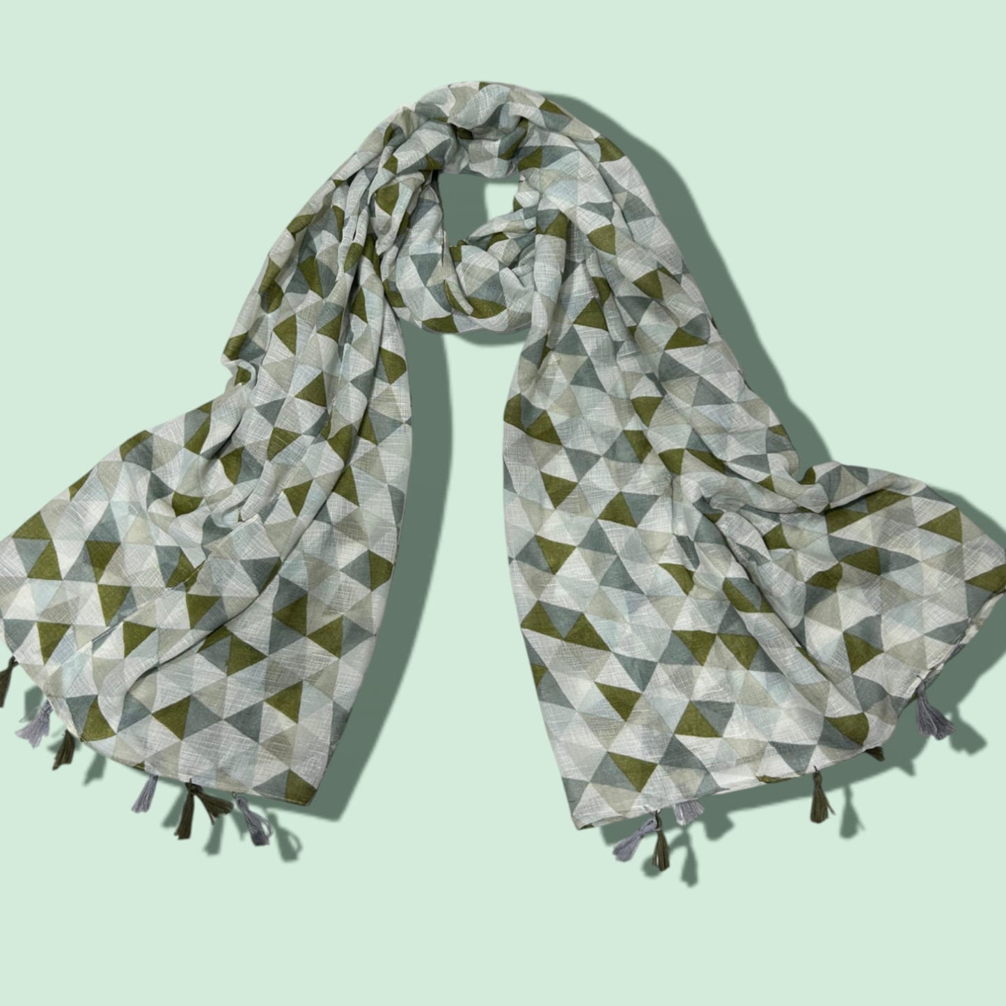 Hunter Green Checkered Printed Modal Hijab
