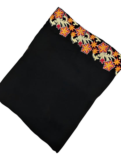 Black Orange Squash Border Shaal