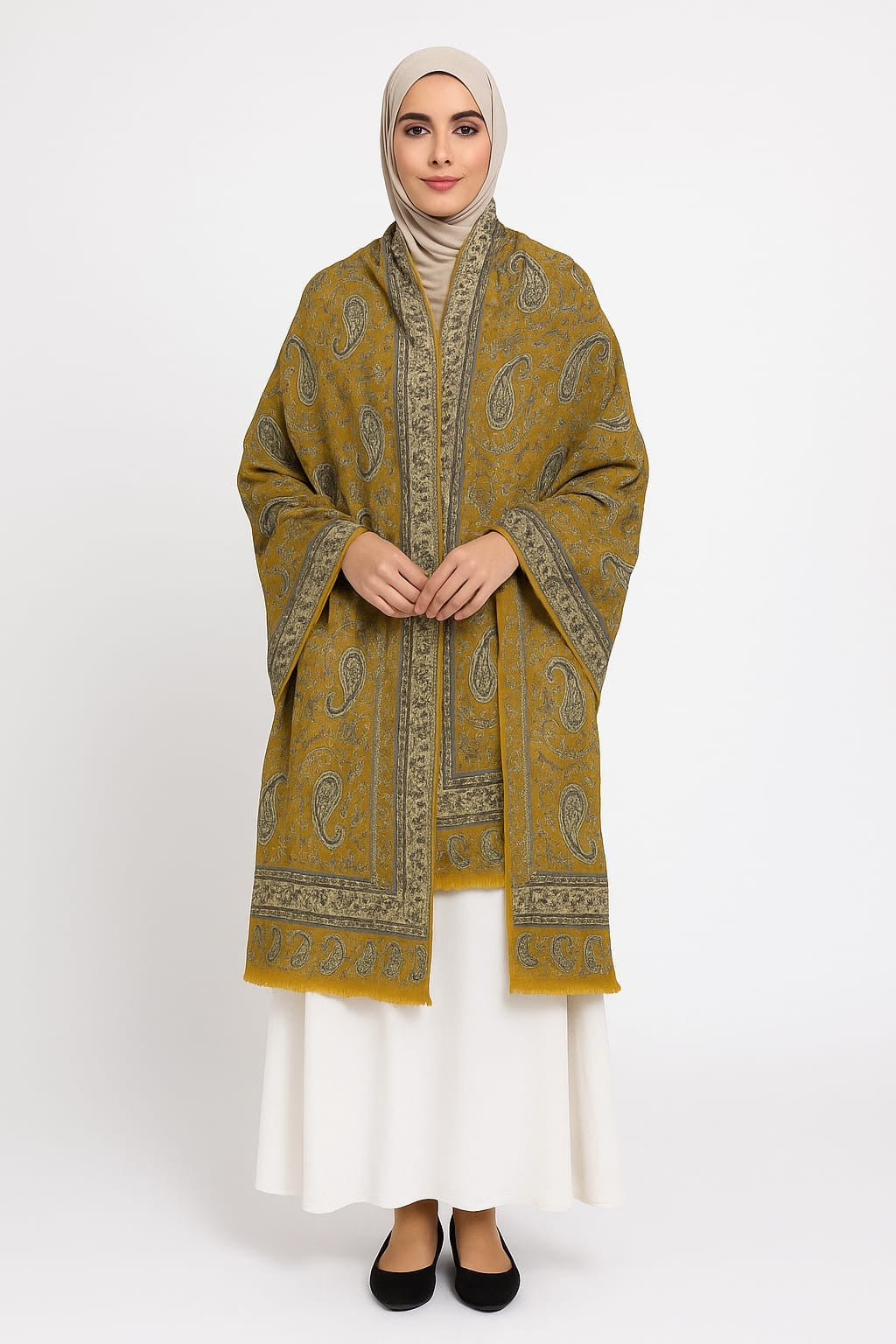 Pashmāra Shawl - Walnut Brown Paisley