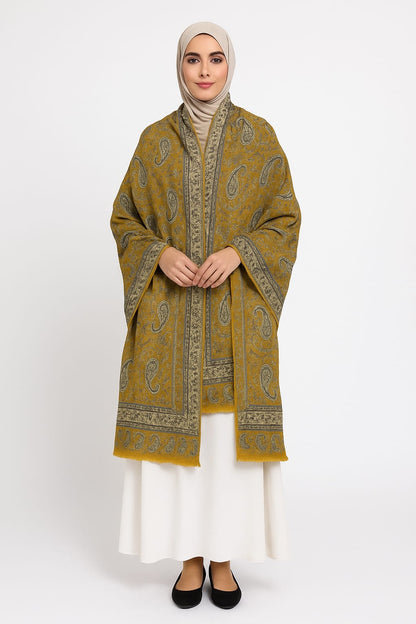 Pashmāra Shawl - Walnut Brown Paisley