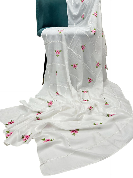 Orchid Handembroidered Lawn Dupatta