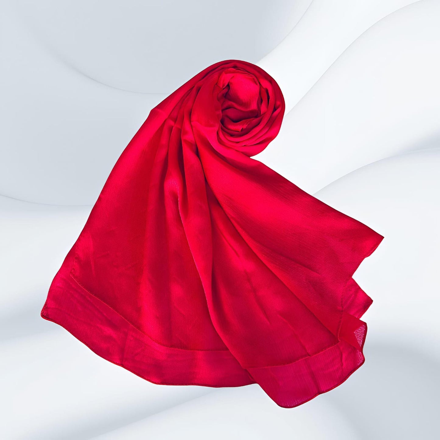 Red Pink - Crinkle Silk Hijabs