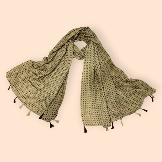 Dull Brown Honeycomb Printed Modal Hijab