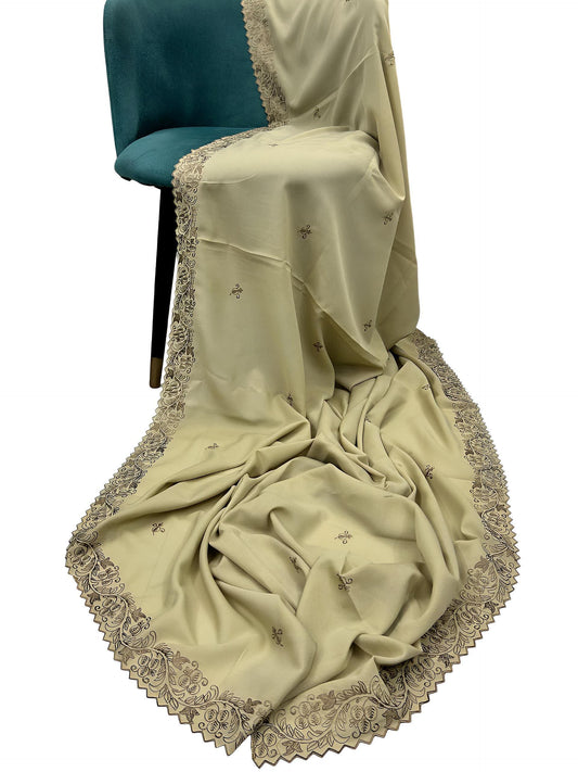 Cream Beige Beauty Cutwork Shaal