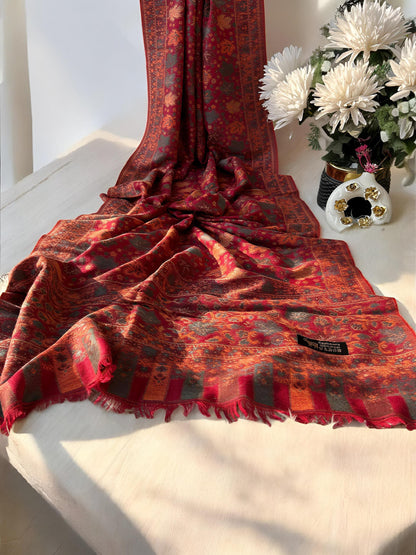 Kani Pashmina Hijab Shaal - Raspberry Red