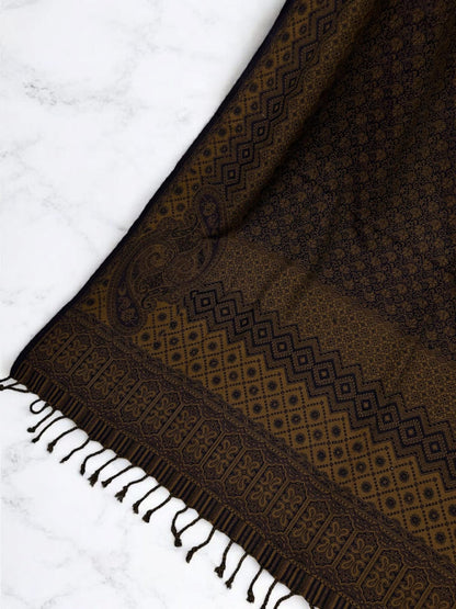 Paisley Pashmina Shawl - Purple Brown
