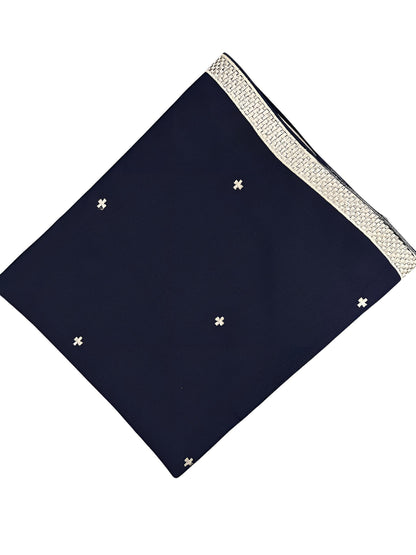 Navy White Border Shaal