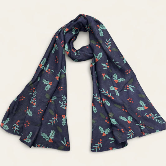 Blue Cherries Printed Modal Hijab
