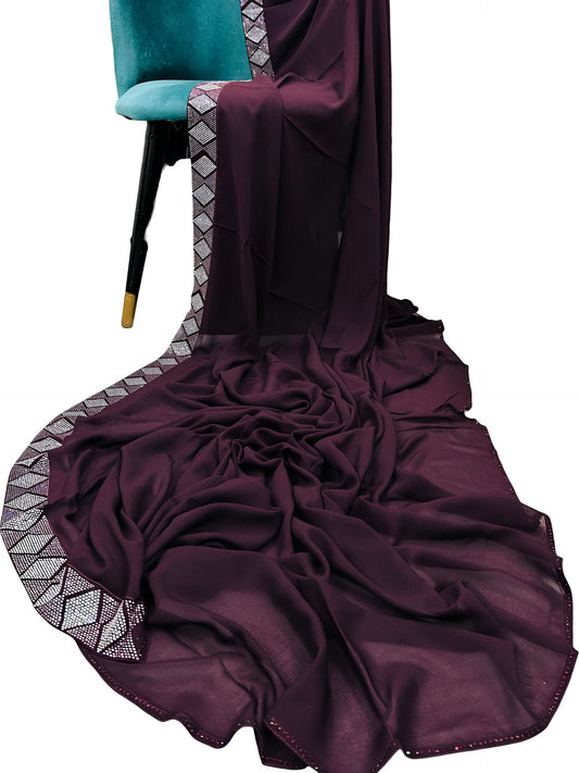 Luxury Plum Sparkle Korean Shaal