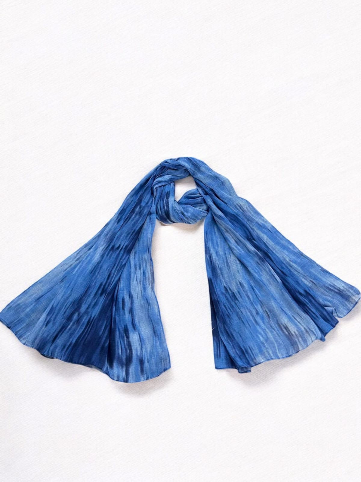 Azure Blue Shaded Printed Modal Hijab