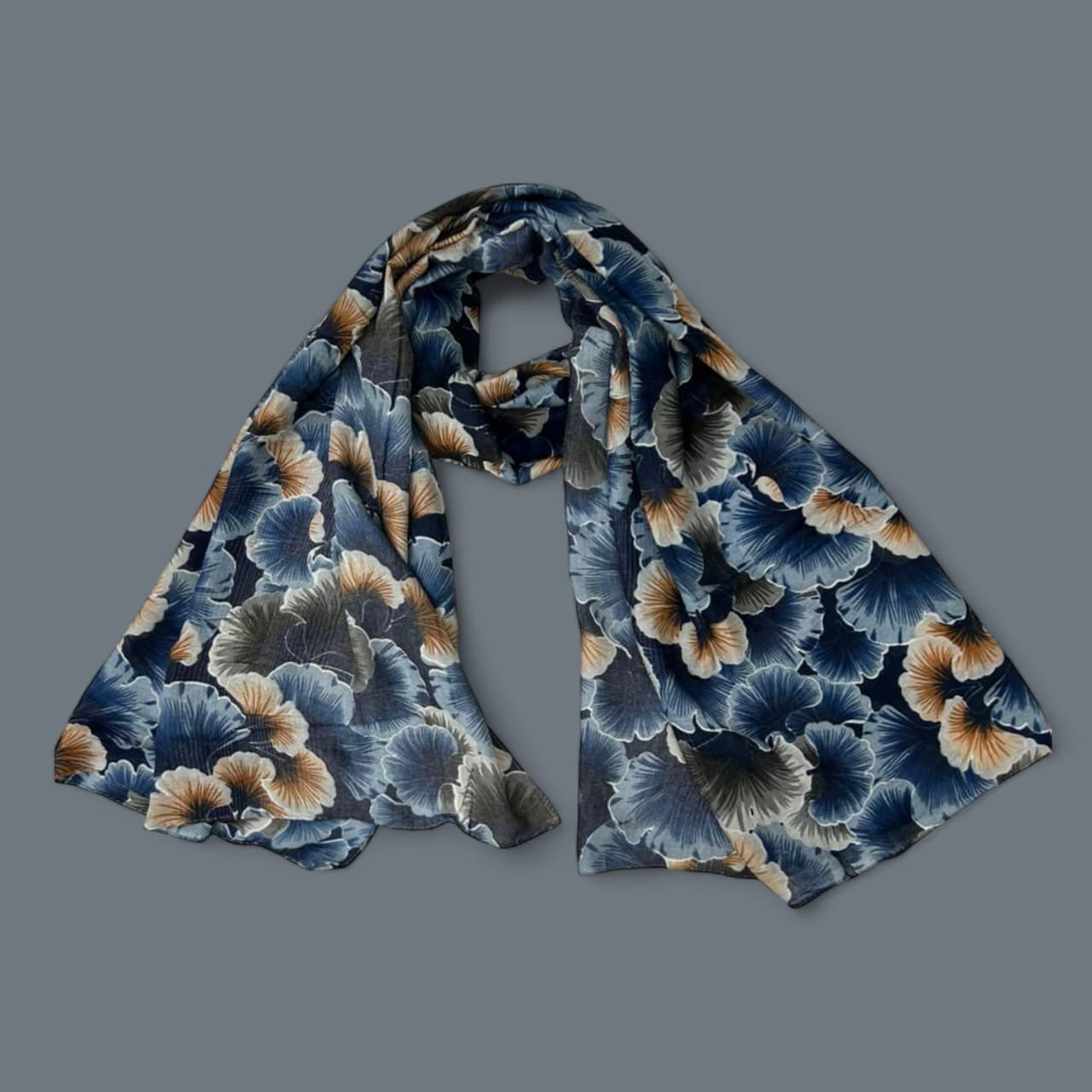 Blue Zinnia Floral Printed Lawn Hijab