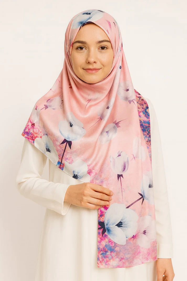 Large Satin Silk Scarf