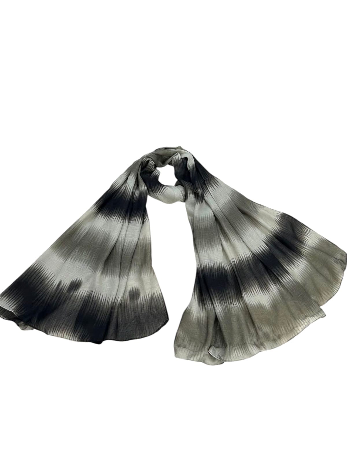 Black Smoke Patterned Tie-Dye Printed Modal Hijab