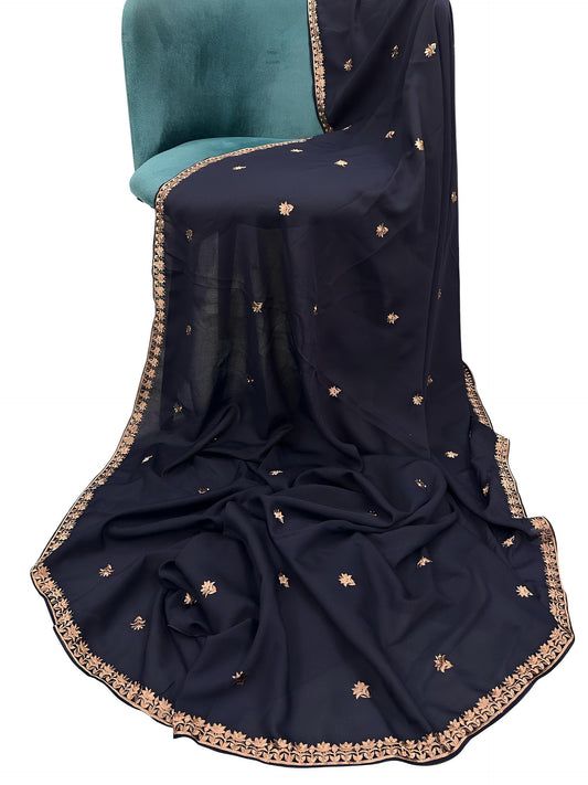 Navy Peach Border Shaal