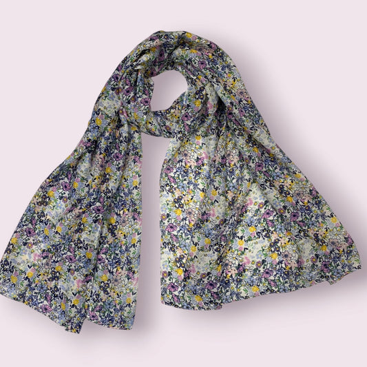 Sage Purple Pretty Little Floral Printed Modal Hijab