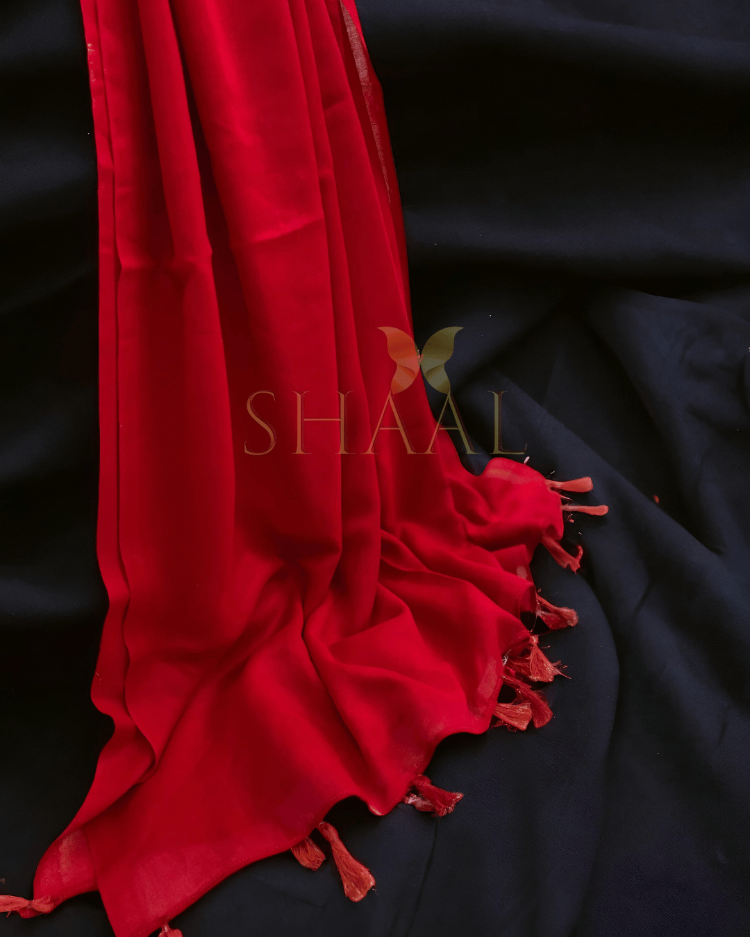 Red- Lawn Tassel Hijab