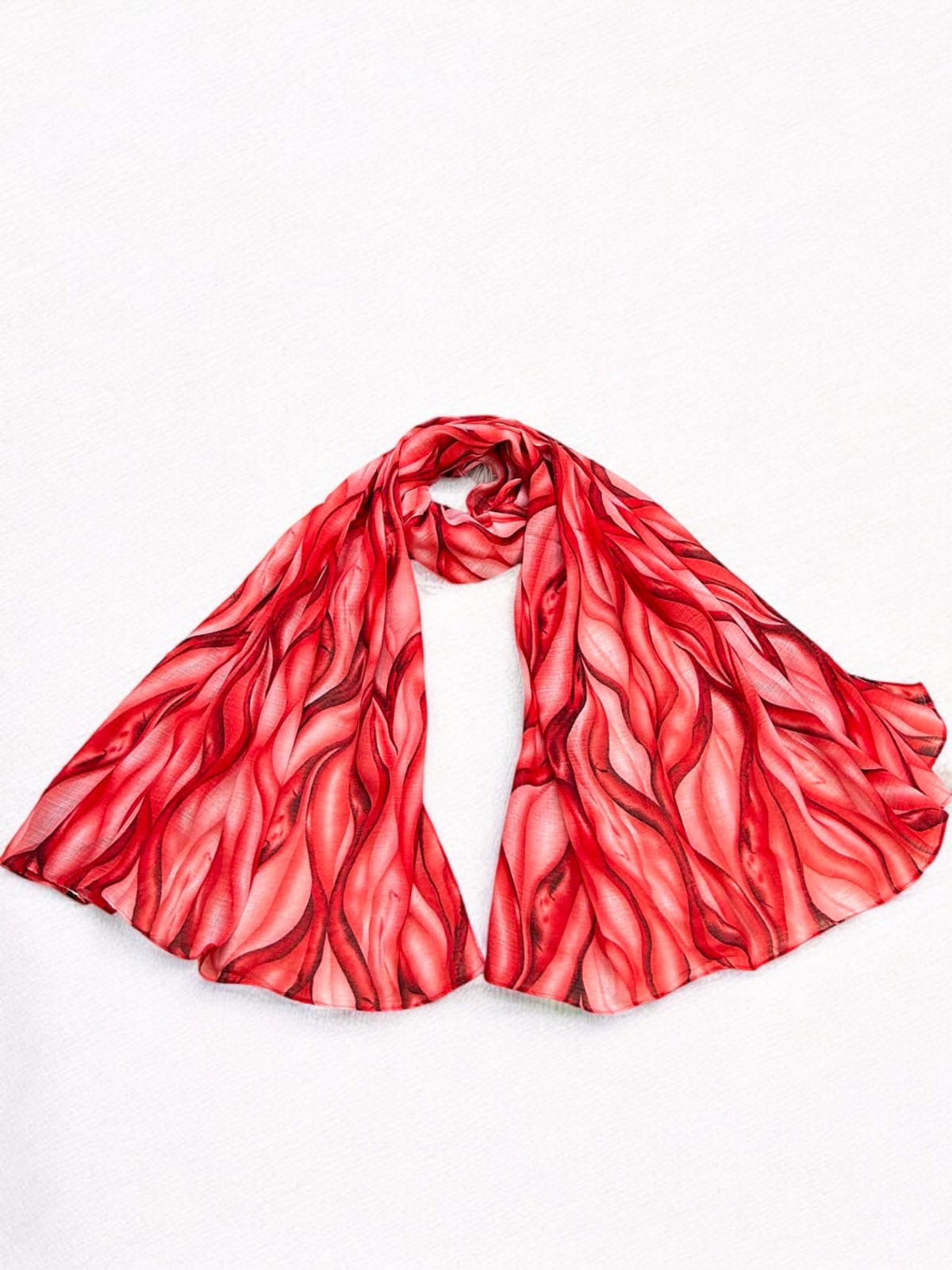 Strawberry Waves Tie-Dye Printed Modal Hijab