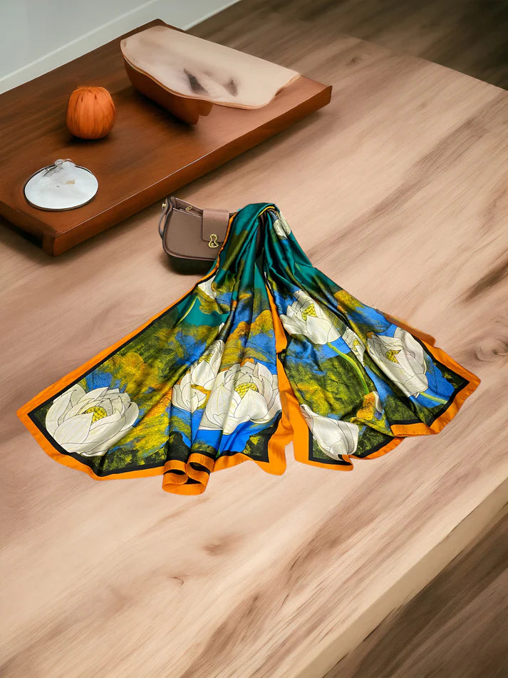 Large Satin Silk Scarf