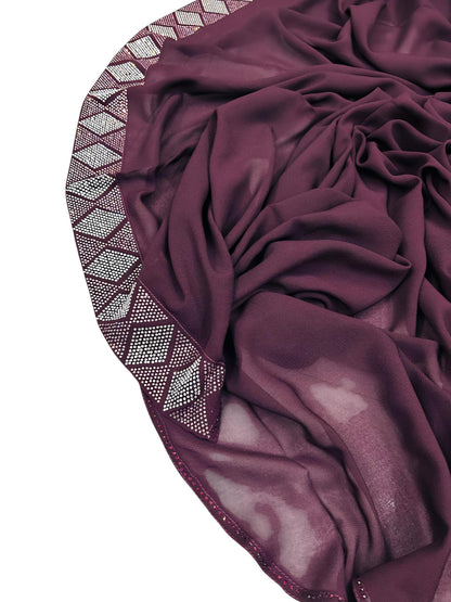 Luxury Plum Sparkle Korean Shaal