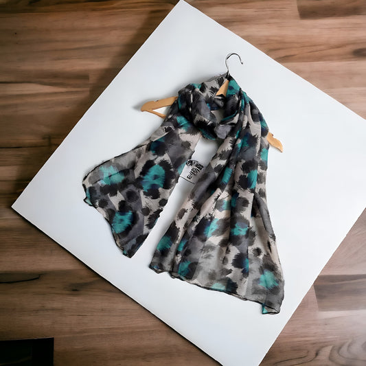 Teal Diesel Printed Lawn Hijab