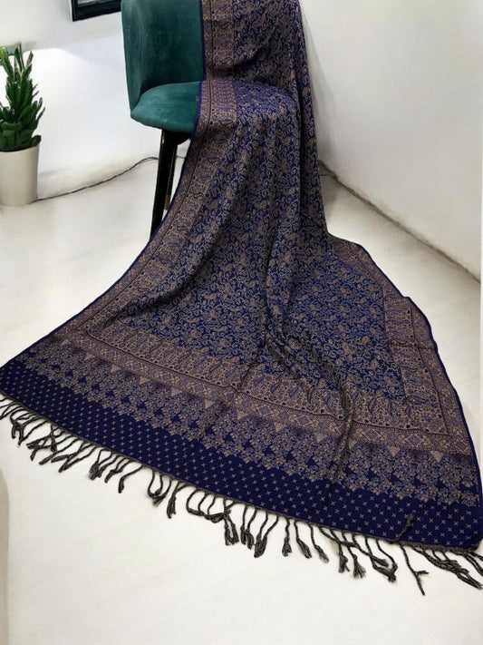Starry Pashmina Shawl - Indigo Beige