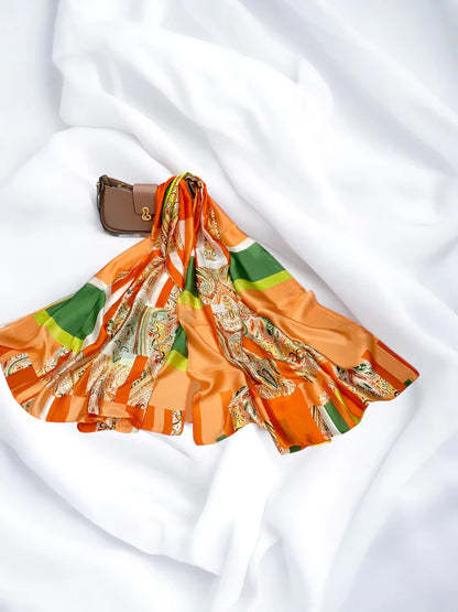 Large Satin Silk Scarf