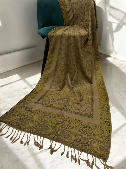 Kelly Green Little Paisleys Two-Tone Pashmina Hijab