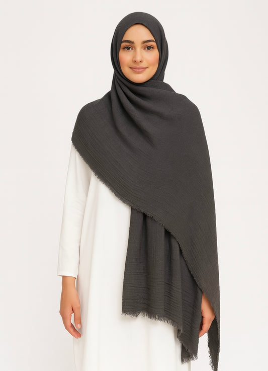 Grey - Crimp Lawn Hijab