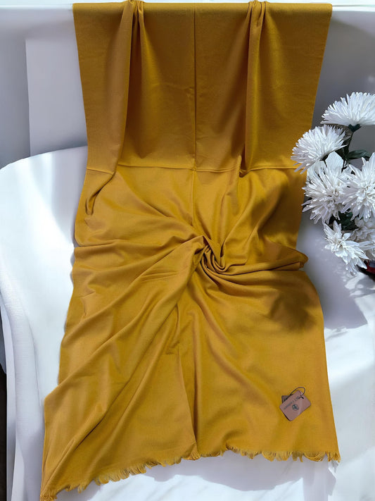 Plain Cashmere Hijab Scarf - Mustard Yellow