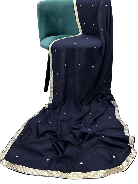 Navy White Border Shaal